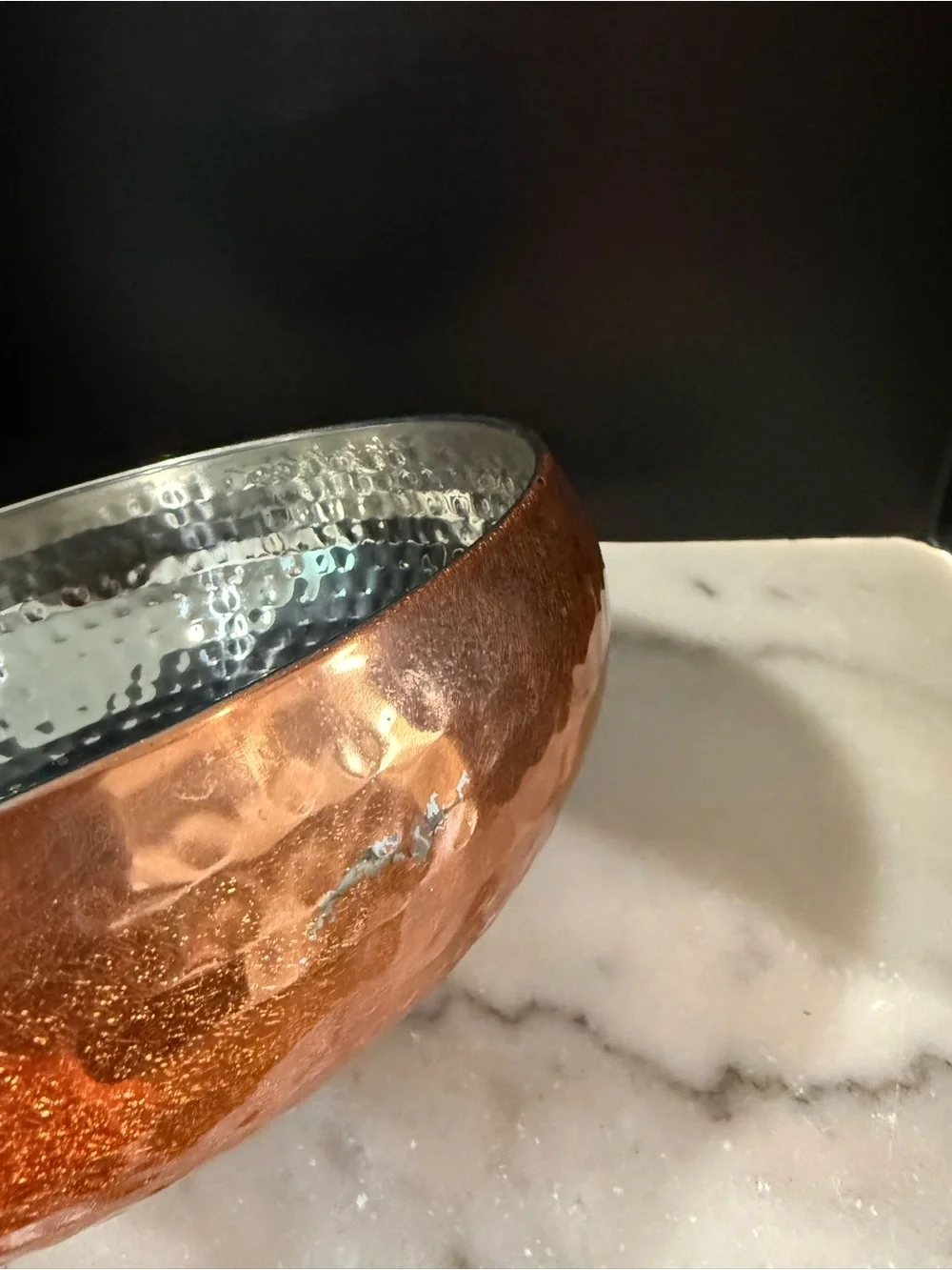 Hammered Copper-Color Decorative Serving Bowl - Home Dining